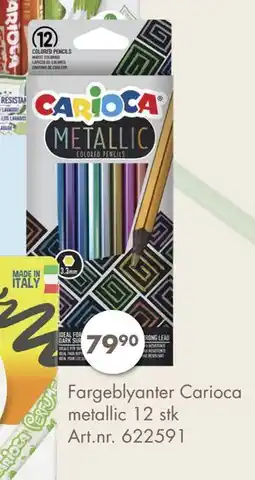 Sparkjøp Fargeblyanter Carioca metallic 12 stk, NOK 79.9 tilbud