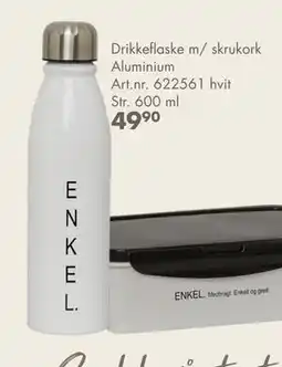Sparkjøp Drikkeflaske m/ skrukork Aluminium, NOK 49.9 tilbud