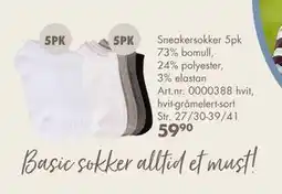 Sparkjøp Sneakersokker 5pk, NOK 59.9 tilbud