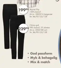 Sparkjøp Chinos gutt, NOK 229.9 tilbud