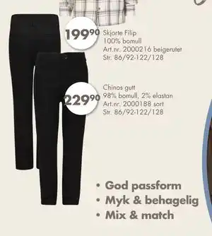 Sparkjøp Chinos gutt, NOK 229.9 tilbud