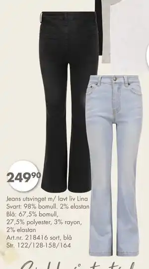 Sparkjøp Jeans utsvinget m/ lavt liv Lina, NOK 249.9 tilbud