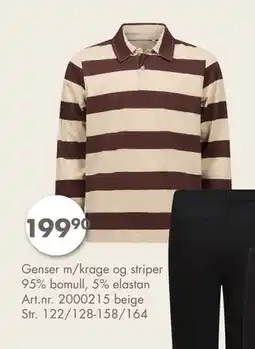 Sparkjøp Genser m/krage og striper, NOK 199.9 tilbud
