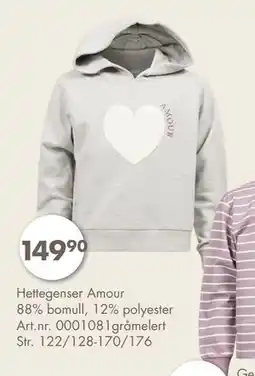 Sparkjøp Hettegenser Amour, NOK 149.9 tilbud