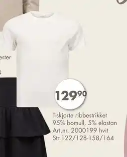 Sparkjøp T-skjorte ribbestrikket, NOK 129.9 tilbud