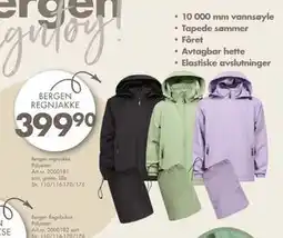 Sparkjøp BERGEN REGNJAKKE, NOK 399.9 tilbud