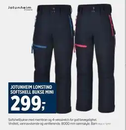 Sport 1 JOTUNHEIM LOMSTIND SOFTSHELL BUKSE MINI, NOK 299 tilbud