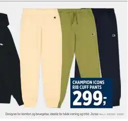 Sport 1 CHAMPION ICONS RIB CUFF PANTS, NOK 299 tilbud