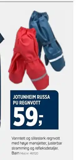 Sport 1 JOTUNHEIM RUSSA PU REGNVOTT, NOK 59 tilbud
