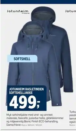 Sport 1 JOTUNHEIM RASLETINDEN SOFTSHELLJAKKE, NOK 499 tilbud
