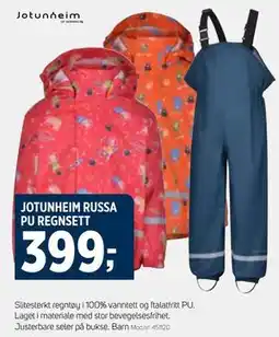 Sport 1 JOTUNHEIM RUSSA PU REGNSETT, NOK 399 tilbud