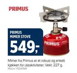 Sport 1 PRIMUS MIMER STOVE, NOK 549 tilbud