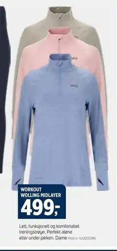 Sport 1 WORKOUT WOLLING MIDLAYER, NOK 499 tilbud