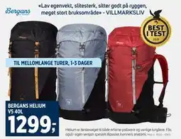 Sport 1 BERGANS HELIUM V5 40L, NOK 1299 tilbud