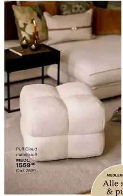 Kremmerhuset Puff Cloud møbelstoff, Medlemspris tilbud