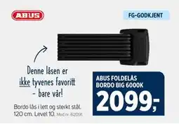 Sport 1 ABUS FOLDELÅS BORDO BIG 6000K, NOK 2099 tilbud