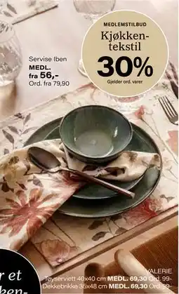 Kremmerhuset VALERIE Dekkebrikke, Medlemspris tilbud
