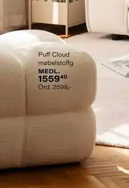 Kremmerhuset Puff Cloud møbelstoffg, Medlemspris tilbud