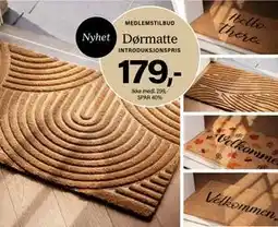 Kremmerhuset Dørmatte, NOK 299, Medlemspris tilbud