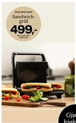 Kremmerhuset Sandwichgrill, NOK 999, Medlemspris tilbud