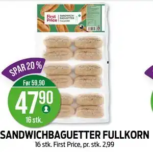 SANDWICHBAGUETTER FULLKORN, NOK 47.9
