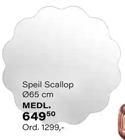 Kremmerhuset Speil Scallop Ø65 cm, Medlemspris tilbud