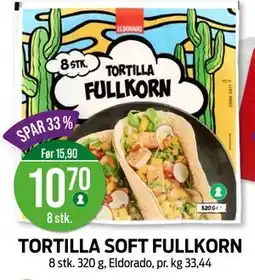 Kiwi TORTILLA SOFT FULLKORN, NOK 10.7 tilbud