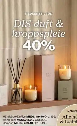Kremmerhuset Håndsåpe/Duftlys, Medlemspris tilbud