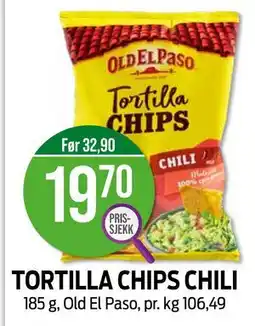 Kiwi TORTILLA CHIPS CHILI, NOK 19.7 tilbud
