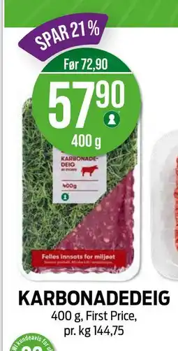 Kiwi KARBONADEDEIG, NOK 57.9 tilbud