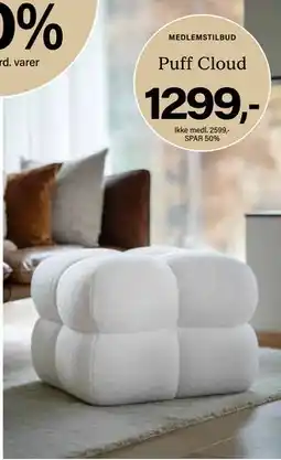 Kremmerhuset Puff Cloud, NOK 2599, Medlemspris tilbud