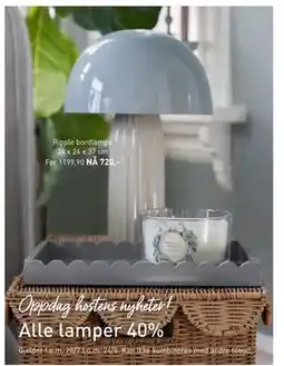 Kid Interiør Ripple bordlampe, NOK 720 tilbud