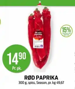 Kiwi RØD PAPRIKA, NOK 14.9 tilbud
