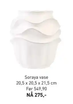 Kid Interiør Soraya vase 20,5 x 20,5 x 21,5 cm, NOK 275 tilbud
