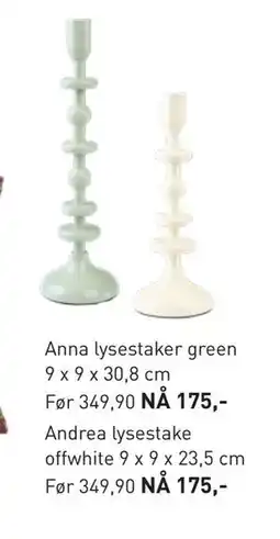 Kid Interiør Anna lysestaker green 9 x 9 x 30,8 cm, NOK 175 tilbud