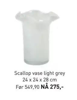 Kid Interiør Scallop vase light grey 24 x 24 x 28 cm, NOK 275 tilbud