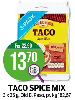 Kiwi TACO SPICE MIX, NOK 13.7 tilbud