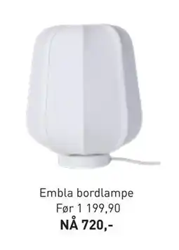 Kid Interiør Embla bordlampe, NOK 720 tilbud