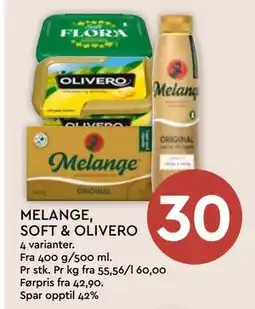 Coop Mega MELANGE, SOFT & OLIVERO, NOK 30 tilbud