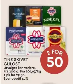 Coop Mega TINE SKIVET GULOST, NOK 50 tilbud