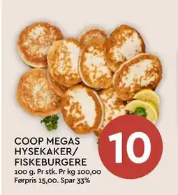 Coop Mega COOP MEGAS HYSEKAKER/ FISKEBURGERE, NOK 10 tilbud