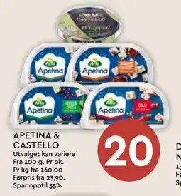 Coop Mega APETINA & CASTELLO, NOK 20 tilbud