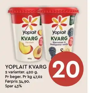 Coop Mega YOPLAIT KVARG, NOK 20 tilbud