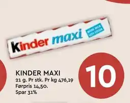 Coop Mega KINDER MAXI, NOK 10 tilbud