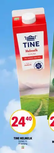 Coop Extra TINE HELMELK, NOK 24.4 tilbud