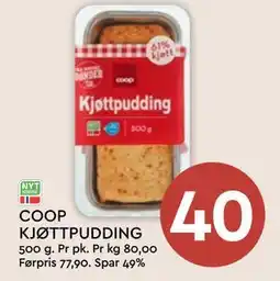 Coop Mega COOP KJØTTPUDDING, NOK 40 tilbud