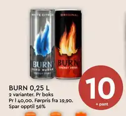 Coop Mega BURN 0,25 L, NOK 10 tilbud