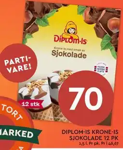 Coop Mega DIPLOM-IS KRONE-IS SJOKOLADE 12 PK, NOK 70 tilbud