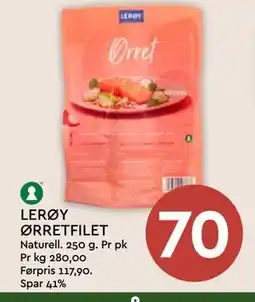 Coop Mega LERØY ØRRETFILET, NOK 70 tilbud