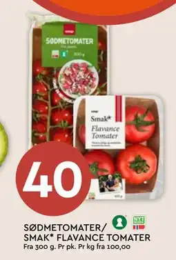 Coop Mega SØDMETOMATER/ SMAK* FLAVANCE TOMATER, NOK 40 tilbud